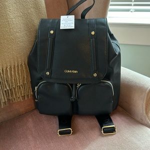 Calvin Klein leather back pack NWT